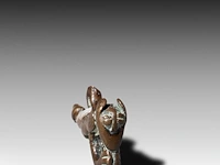 Two wooden tribal whistles with phallus symbols, lobi people, burkina faso 18 cm. (7.08 in.) - afbeelding 5 van  5