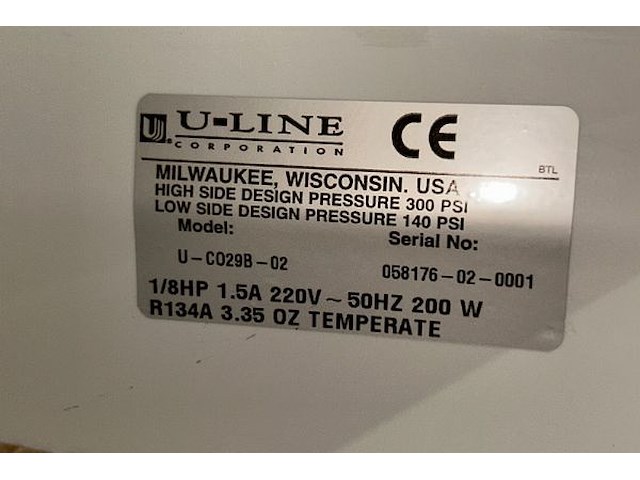 U-line barkoelkast/ijsmaker - afbeelding 5 van  6