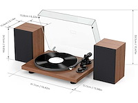 Udreamer at-3600l platenspeler 40w bluetooth hi-fi, speakers en ingebouwde versterker 60db - afbeelding 5 van  5