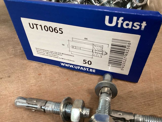 Ufast doorsteekanker m10x65, doos 50 stuks (5x) - afbeelding 3 van  4