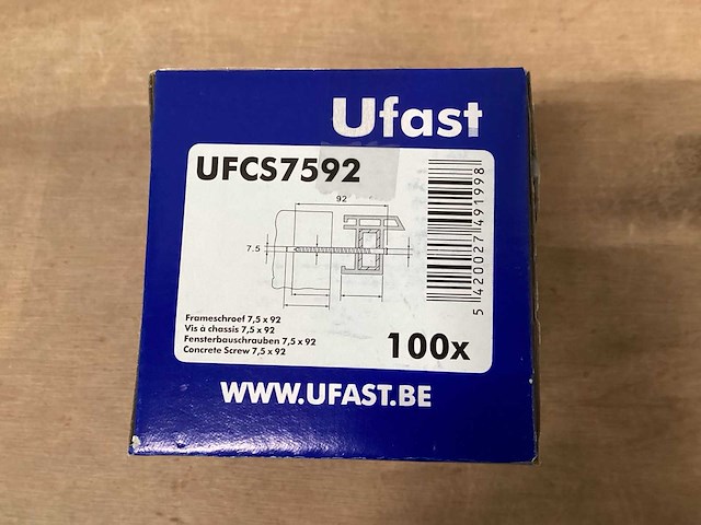 Ufast kozijnschroef 75x92, doos 100 stuks (13x) - afbeelding 3 van  3