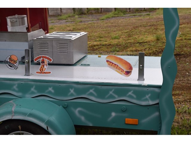 Uitklapbare foodtruck op aanhangwagen ca. 215x110cm, b 116 cm , bakplaat en bain- marie inbegrepen - afbeelding 10 van  15