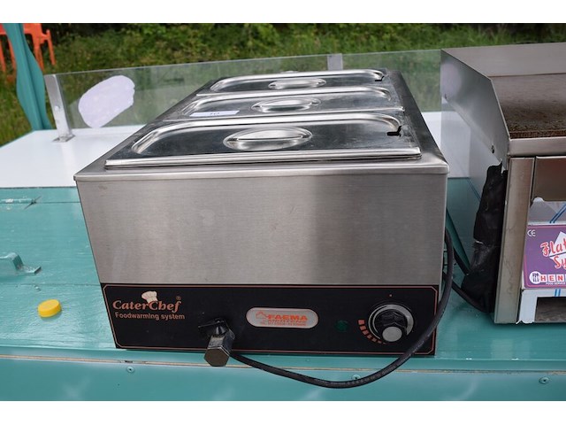 Uitklapbare foodtruck op aanhangwagen ca. 215x110cm, b 116 cm , bakplaat en bain- marie inbegrepen - afbeelding 4 van  15