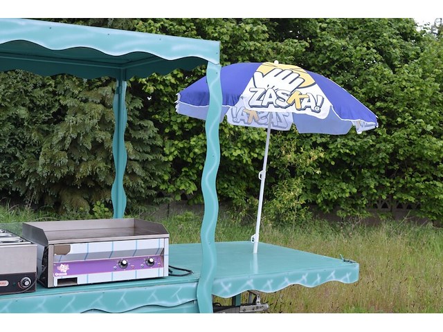 Uitklapbare foodtruck op aanhangwagen ca. 215x110cm, b 116 cm , bakplaat en bain- marie inbegrepen - afbeelding 7 van  15