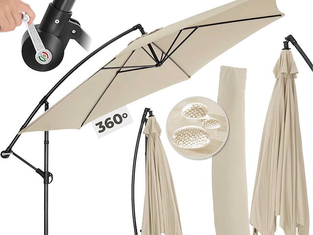 Uitkragende parasol ø 350 cm - beige - afbeelding 1 van  7