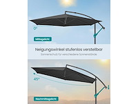 Uitkragende parasol, 350 cm in diameter, met basis - afbeelding 3 van  5