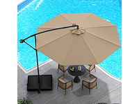Uitkragende parasol 3x3m, buitentuinparasol 40 led solar - afbeelding 1 van  7
