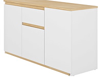 Uitschuifbaar hoekbureau gibral 155x136cm - wit/eik decor - afbeelding 2 van  4
