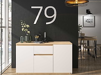 Uitschuifbaar hoekbureau gibral 155x136cm - wit/eik decor - afbeelding 4 van  4