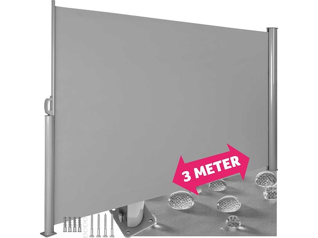 Uitschuifbare aluminium kamerdeler 160 x 300 cm grijs - afbeelding 2 van  11