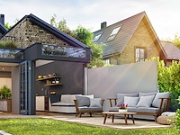 Uitschuifbare aluminium kamerdeler 160 x 300 cm grijs - afbeelding 1 van  11