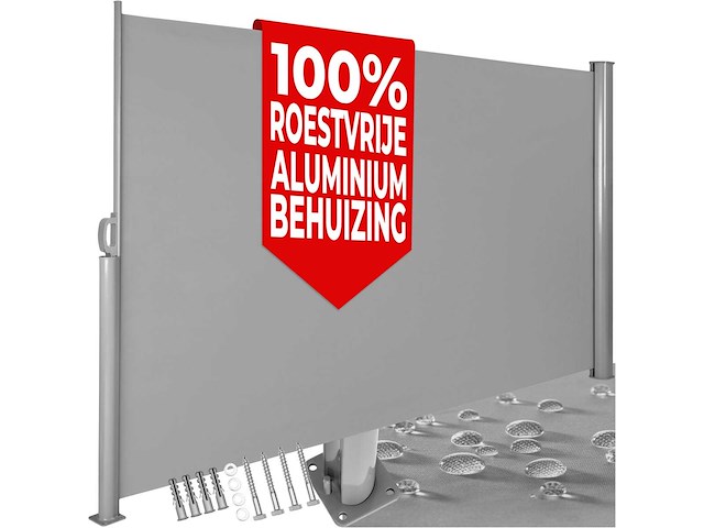 Uitschuifbare aluminium kamerdeler 160 x 300 cm grijs - afbeelding 4 van  11