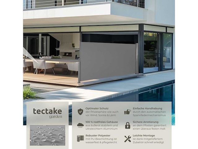 Uitschuifbare aluminium kamerdeler 160 x 300 cm grijs - afbeelding 5 van  11