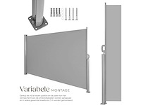 Uitschuifbare aluminium kamerdeler 160 x 300 cm grijs - afbeelding 9 van  11