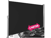 Uitschuifbare aluminium tuinwindbeschermer 180 x 300 cm zwart - afbeelding 2 van  11