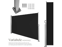 Uitschuifbare aluminium tuinwindbeschermer 180 x 300 cm zwart - afbeelding 7 van  11