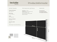 Uitschuifbare aluminium tuinwindbeschermer 180 x 300 cm zwart - afbeelding 8 van  11