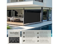 Uitschuifbare aluminium tuinwindbeschermer 180 x 300 cm zwart - afbeelding 9 van  11