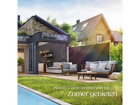 Uitschuifbare aluminium tuinwindbeschermer 180 x 300 cm zwart - afbeelding 10 van  11