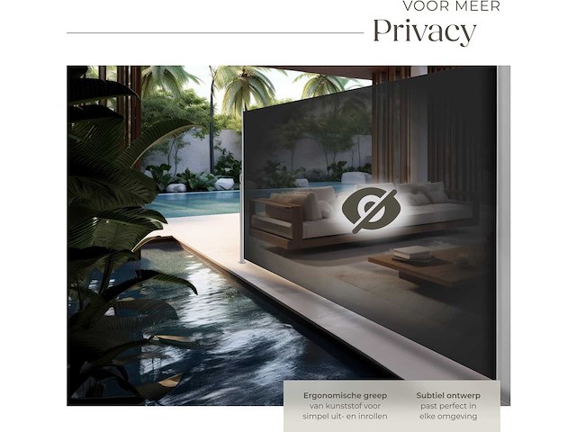 Uitschuifbare aluminium tuinwindbeschermer 180 x 300 cm zwart - afbeelding 11 van  11