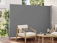 Uitschuifbare aluminium zijluifel 180 x 400 cm, privacyscherm - afbeelding 1 van  6