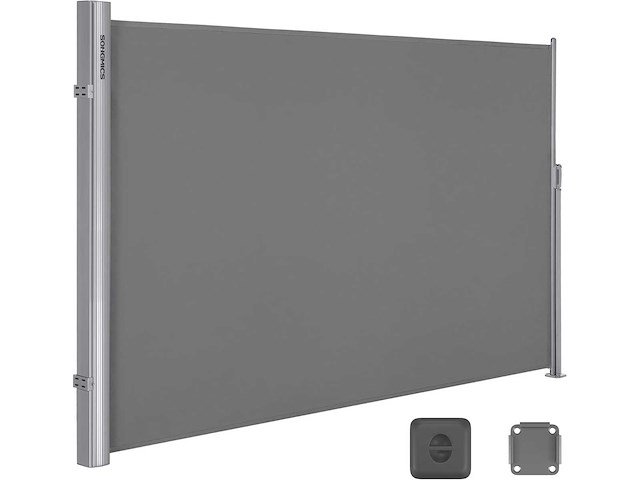 Uitschuifbare aluminium zijluifel 180 x 400 cm, privacyscherm - afbeelding 2 van  6