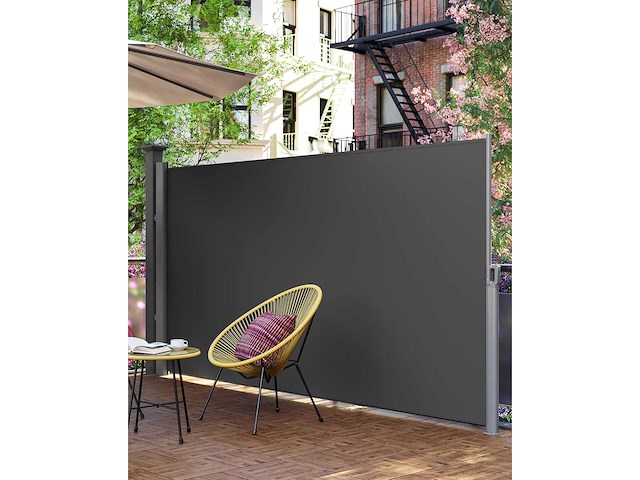 Uitschuifbare aluminium zijluifel 200 x 300 cm, privacyscherm, zonbescherming, ondoorzichtig - afbeelding 1 van  3