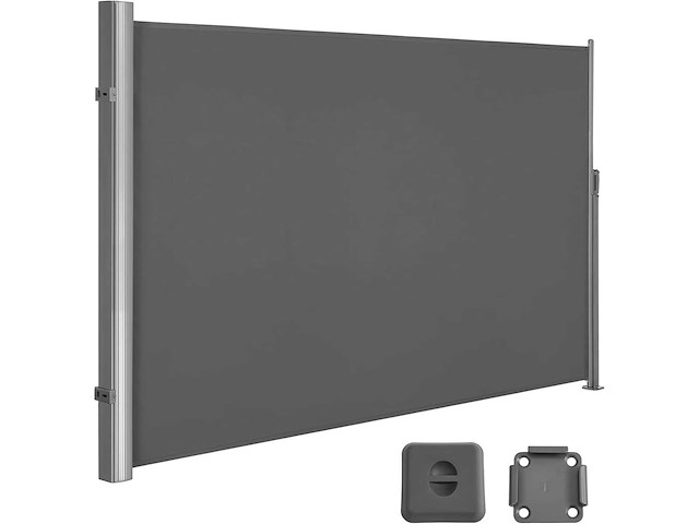 Uitschuifbare aluminium zijluifel 200 x 300 cm, privacyscherm, zonbescherming, ondoorzichtig - afbeelding 4 van  6