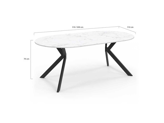 Uitschuifbare eettafel - 110-220 cm - afbeelding 5 van  7