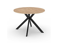 Uitschuifbare eettafel - dun hout en zwart blad 110-200 cm - afbeelding 6 van  8