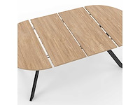 Uitschuifbare eettafel - dun hout en zwart blad 110-200 cm - afbeelding 5 van  8