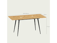 Uitschuifbare eettafel 120/160 x 75 cm keukentafel voor 6-8 personen - afbeelding 3 van  10
