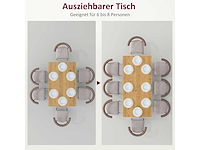 Uitschuifbare eettafel 120/160 x 75 cm keukentafel voor 6-8 personen - afbeelding 4 van  10