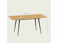 Uitschuifbare eettafel 120/160 x 75 cm keukentafel voor 6-8 personen - afbeelding 4 van  10