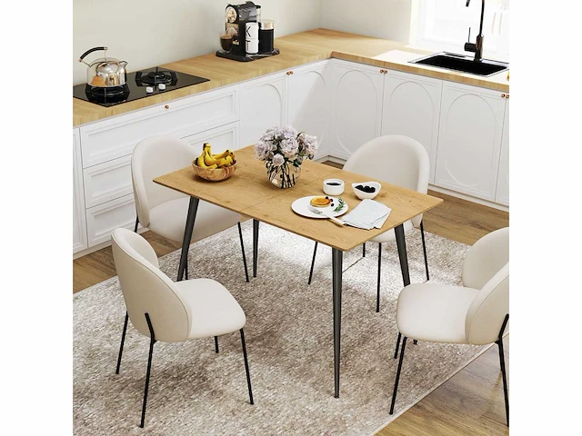 Uitschuifbare eettafel 120/160 x 75 cm keukentafel voor 6-8 personen - afbeelding 8 van  10