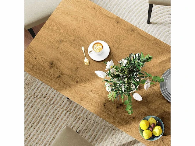Uitschuifbare eettafel 120/160 x 75 cm keukentafel voor 6-8 personen - afbeelding 9 van  10