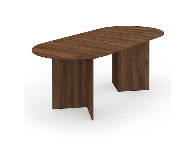 Uitschuifbare eettafel 160-200cm walnoot-effect - afbeelding 6 van  11