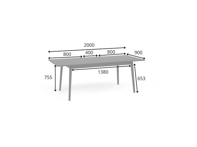 Uitschuifbare eettafel: 160cm + 40cm - afbeelding 7 van  9