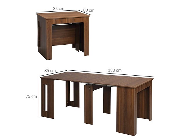 Uitschuifbare inklapbare eettafel - afbeelding 4 van  6