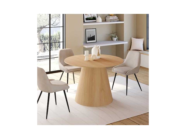 Uitschuifbare ronde eettafel elvis-hout ø110-150cm - afbeelding 5 van  10