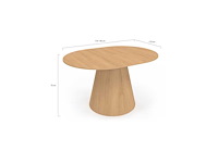 Uitschuifbare ronde eettafel elvis-hout ø110-150cm - afbeelding 8 van  10