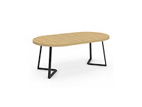 Uitschuifbare ronde eettafelhout en zwart ø110-200cm - afbeelding 5 van  10