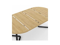 Uitschuifbare ronde eettafelhout en zwart ø110-200cm - afbeelding 6 van  10