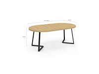 Uitschuifbare ronde eettafelhout en zwart ø110-200cm - afbeelding 8 van  10