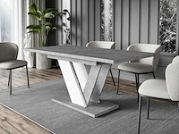 Uitschuifbare tafel - beton en wit - afbeelding 1 van  3