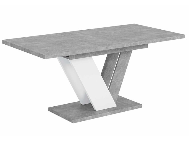 Uitschuifbare tafel - beton en wit - afbeelding 2 van  3