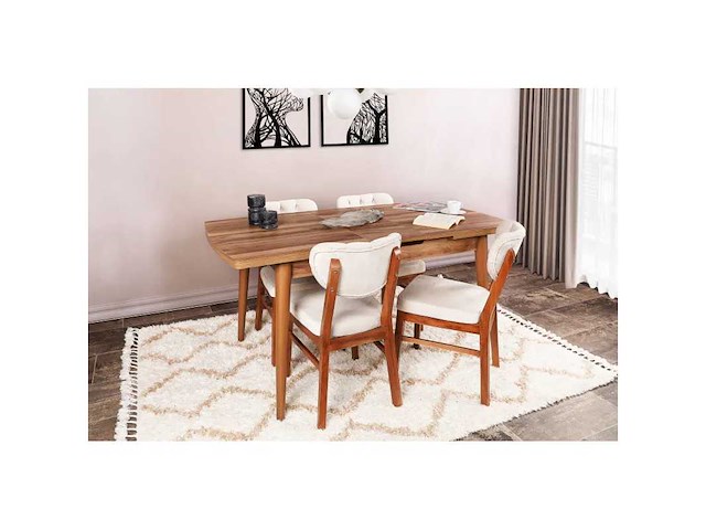 Uitschuifbare tafel - walnoot-effect - afbeelding 3 van  10