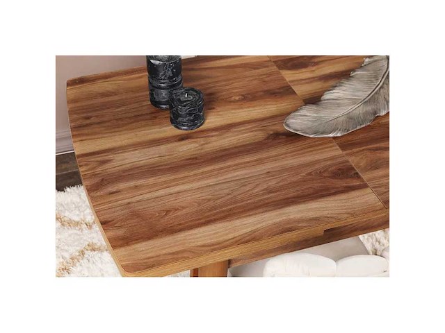 Uitschuifbare tafel - walnoot-effect - afbeelding 6 van  10