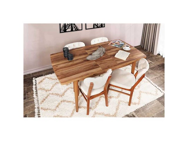 Uitschuifbare tafel - walnoot-effect - afbeelding 7 van  10