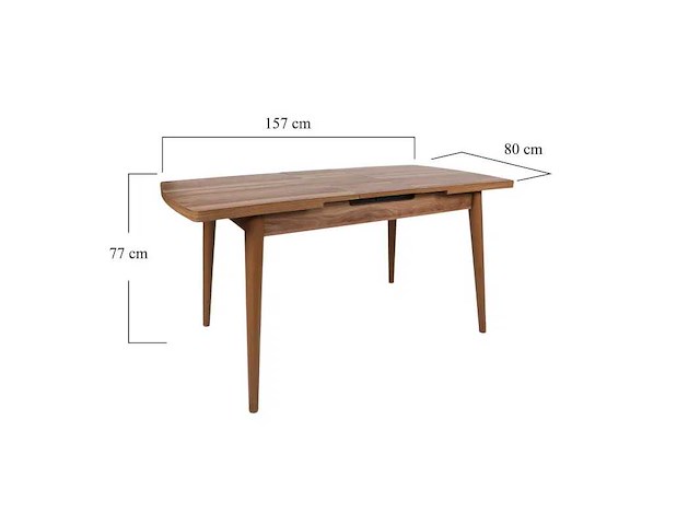 Uitschuifbare tafel - walnoot-effect - afbeelding 10 van  10